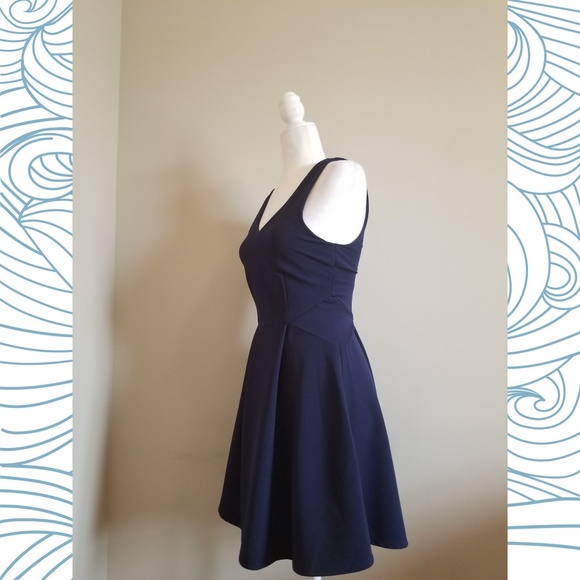 Navy Blue A-line Dress by Monteau - Picture 2 of 6
